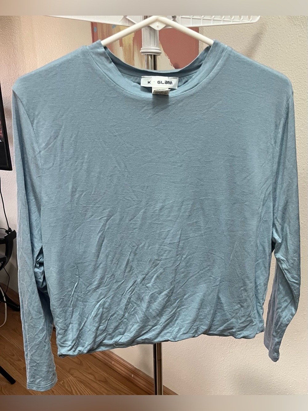 glam Light Blue Relaxed Long-Sleeve Tee
